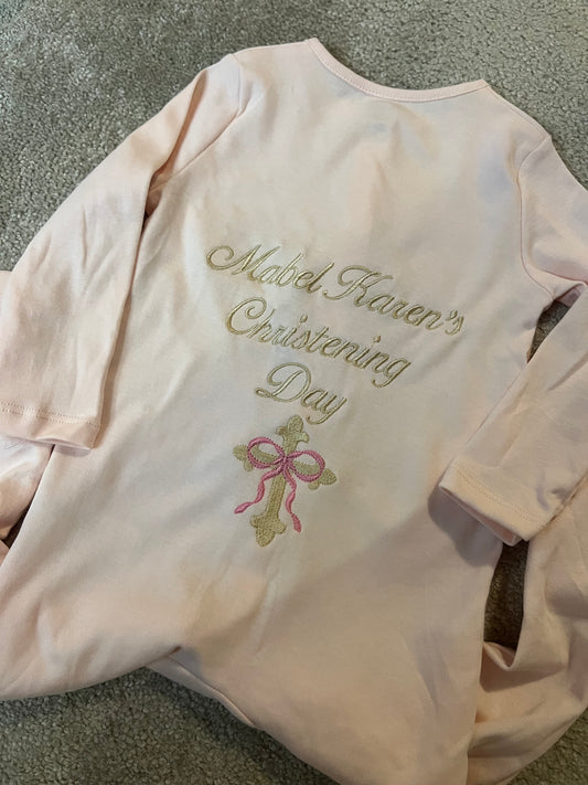 Personalised Christening Day Baby Grows.