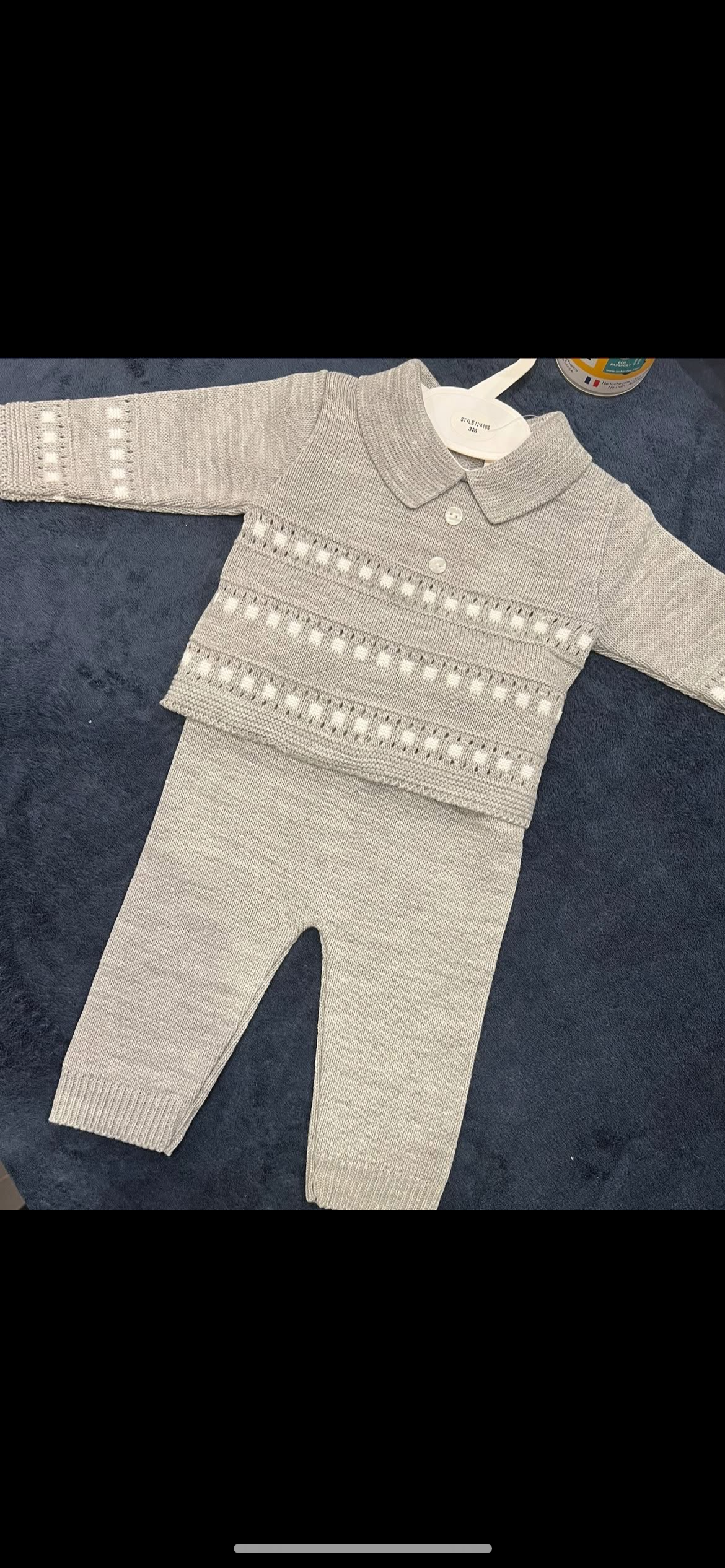 Grey knit loungewear suit