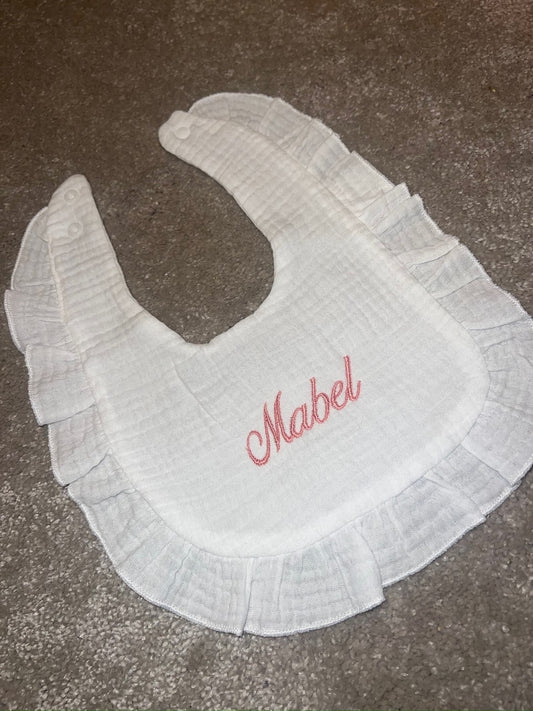 White Ruffle Bib