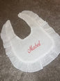 White Ruffle Bib