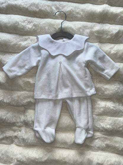 Boys Velour Two Piece Collared Set. - 1 Months