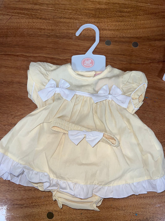 Lemon double bow 3 piece girls set.