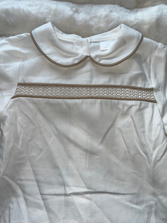 Boys 2 Piece Beige Smock Chest Set.