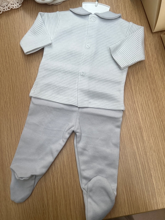 Baby boys grey striped two piece
