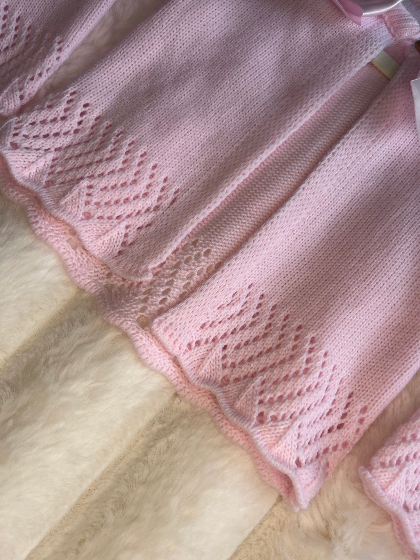 Girls Pink Double Bow Cardigan