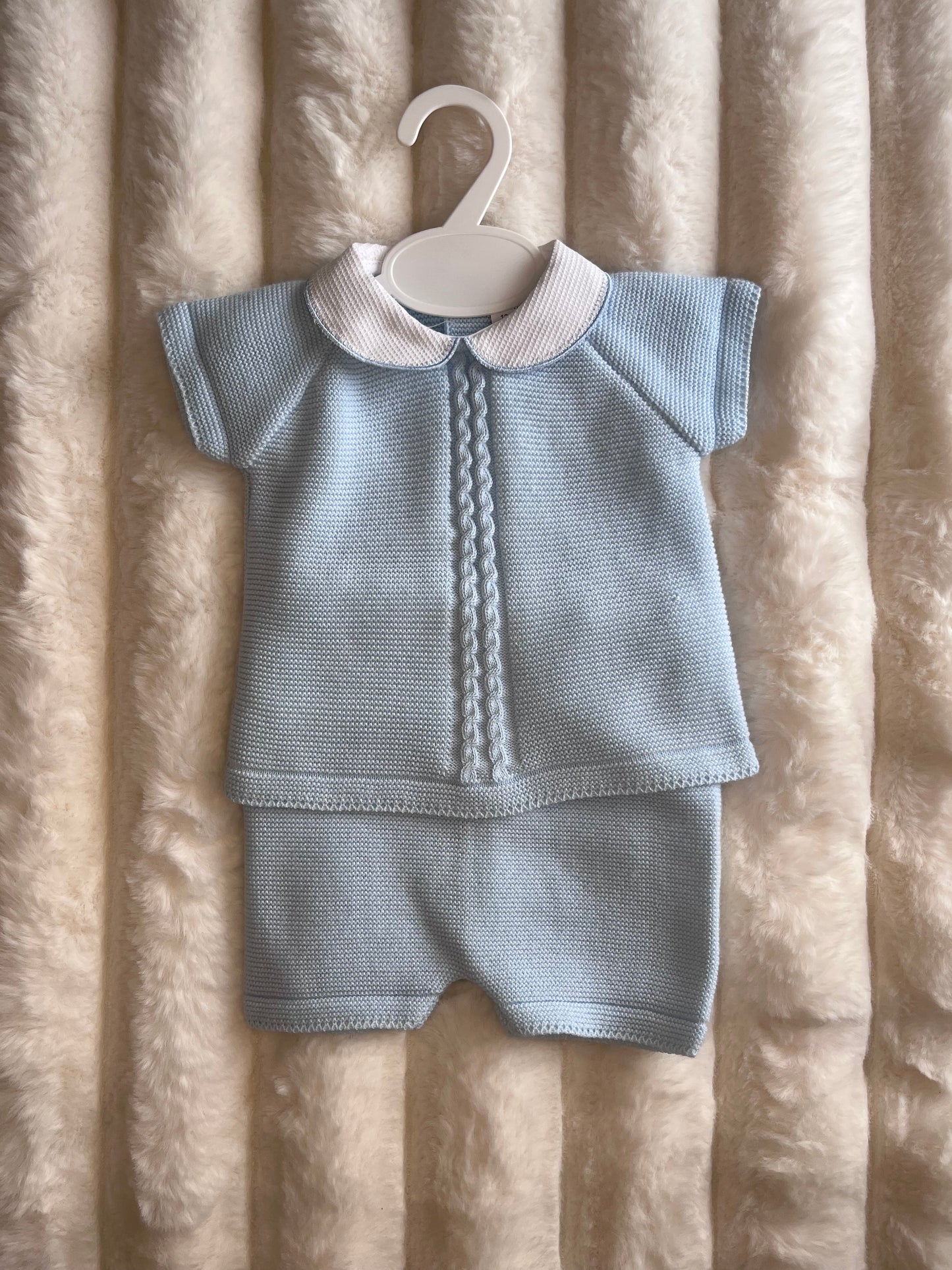 Boys Blue Knitted Two Piece Set