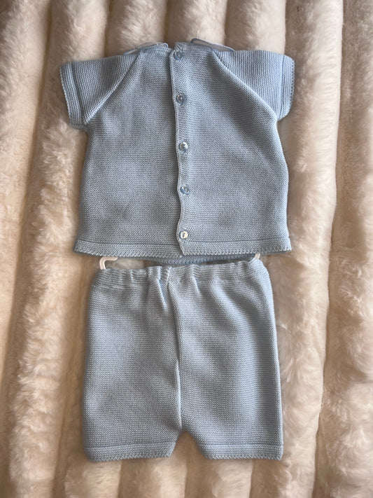 Boys Blue Knitted Two Piece Set