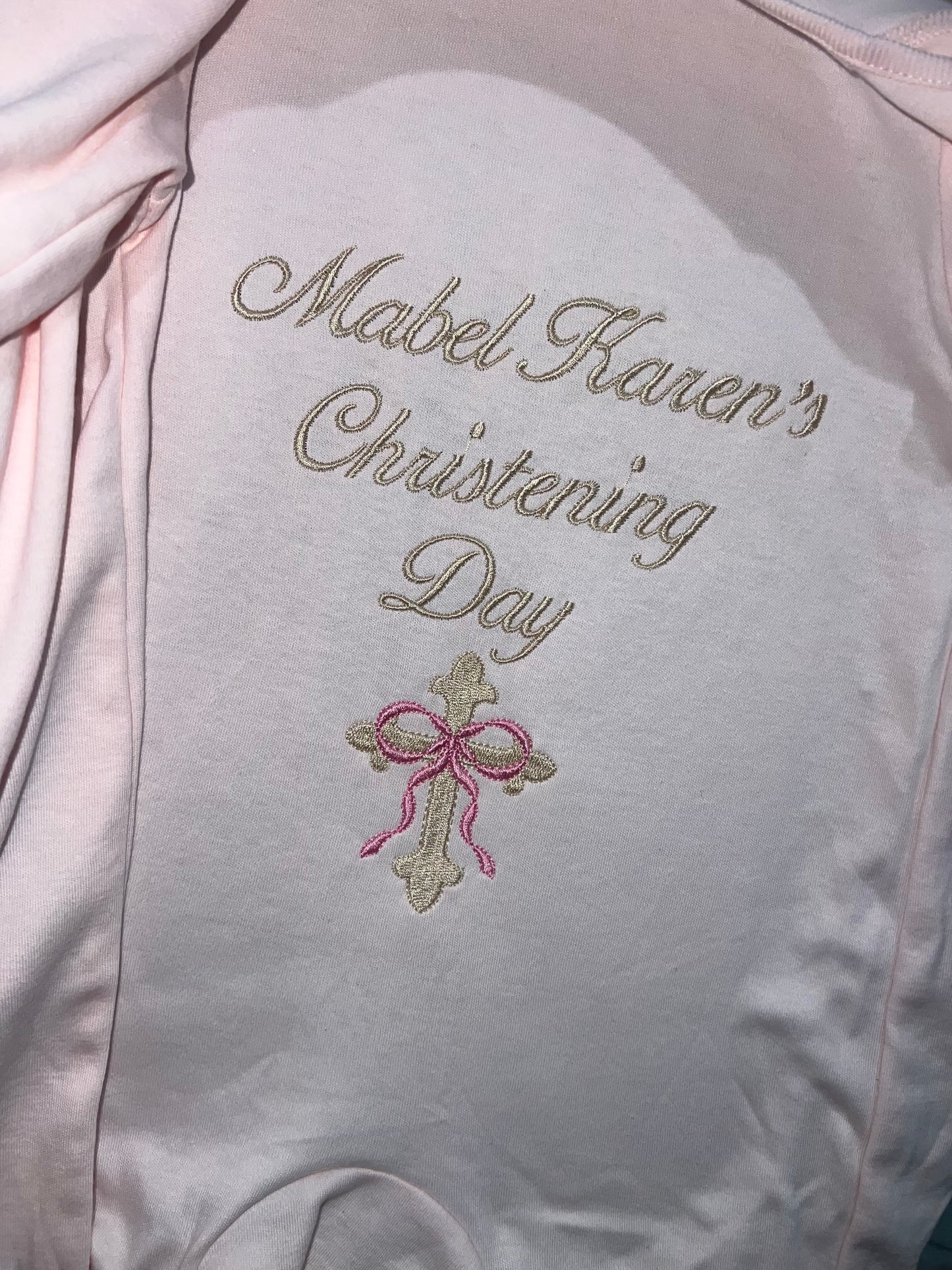 Personalised Christening Day Baby Grows.