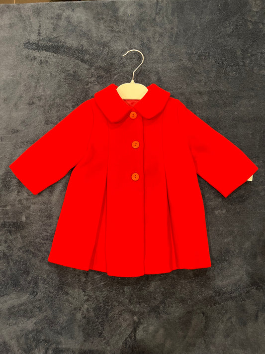 Girls Red Coat With Detailed Bow On The Back