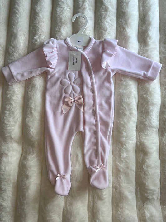 Girls Flower Ruffle Sleepsuit