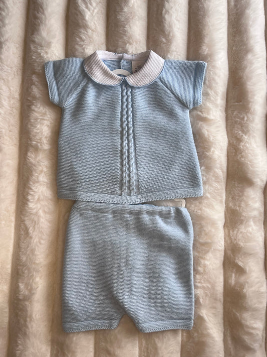 Boys Blue Knitted Two Piece Set