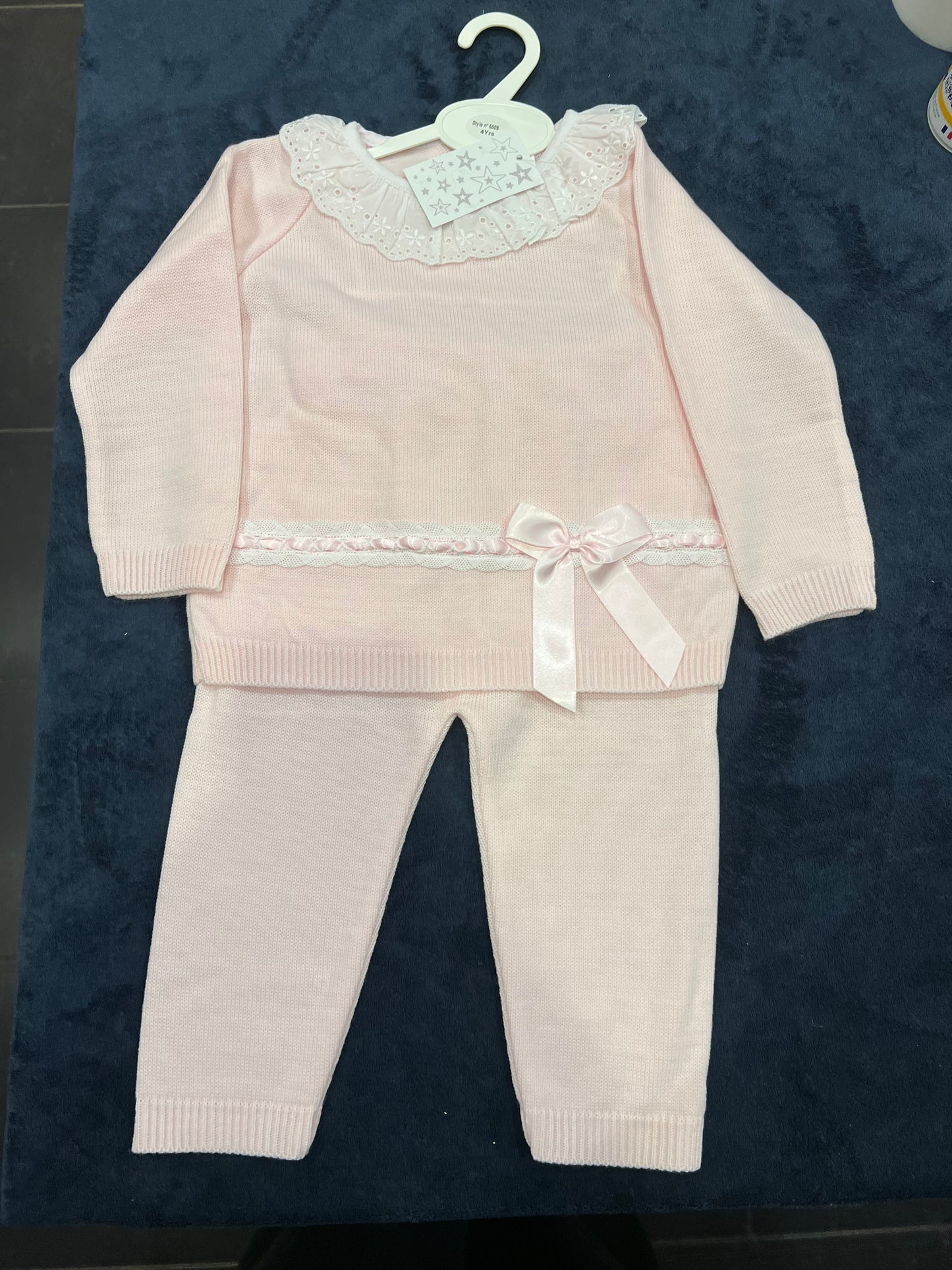 Girls pink frill & bow loungewear