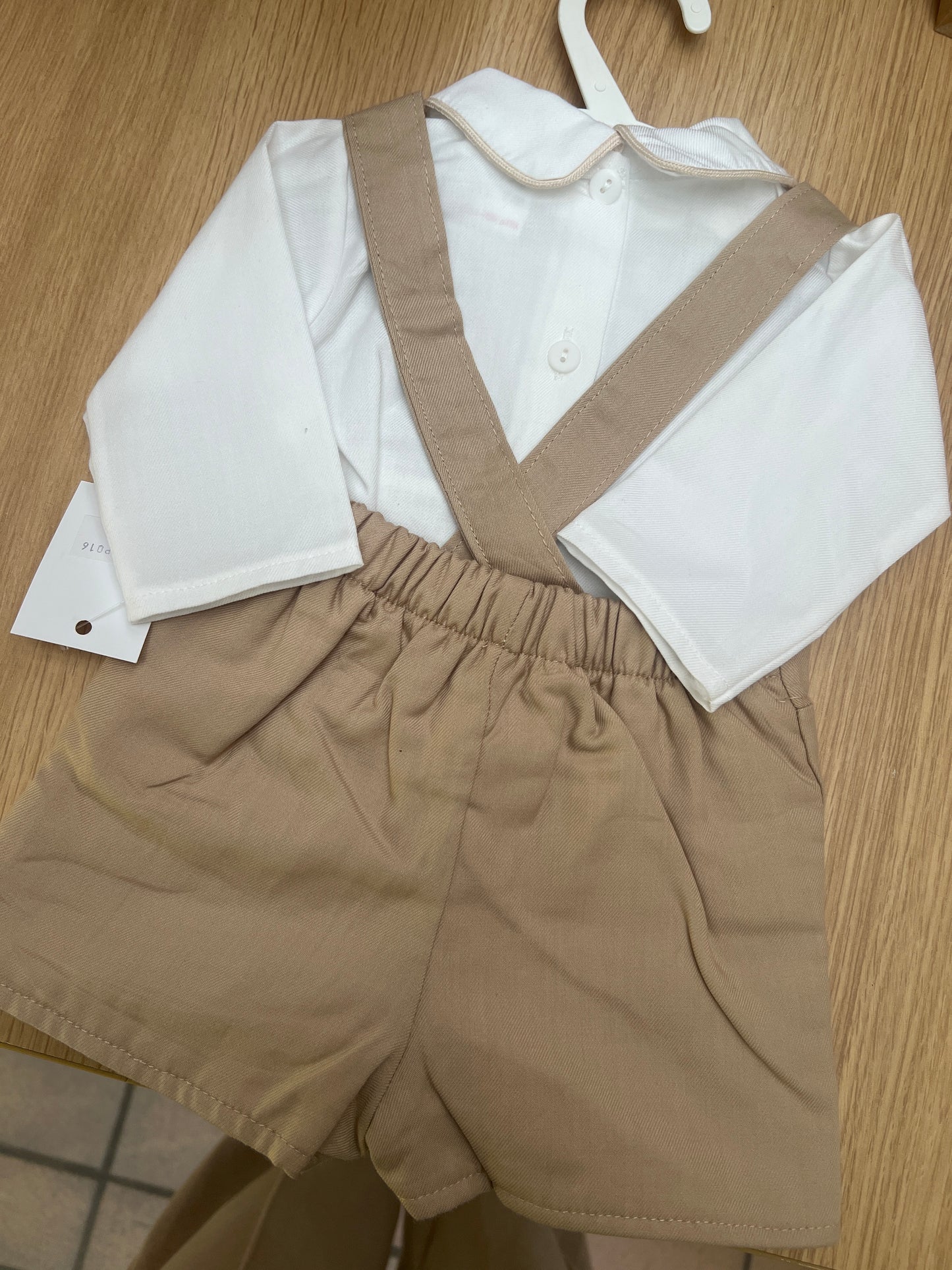 Boys beige romper with shirt