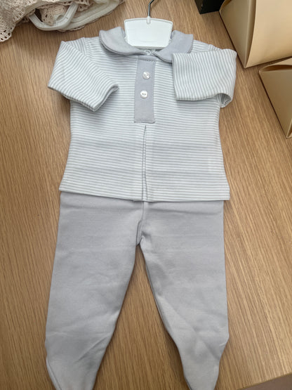 Baby boys grey striped two piece