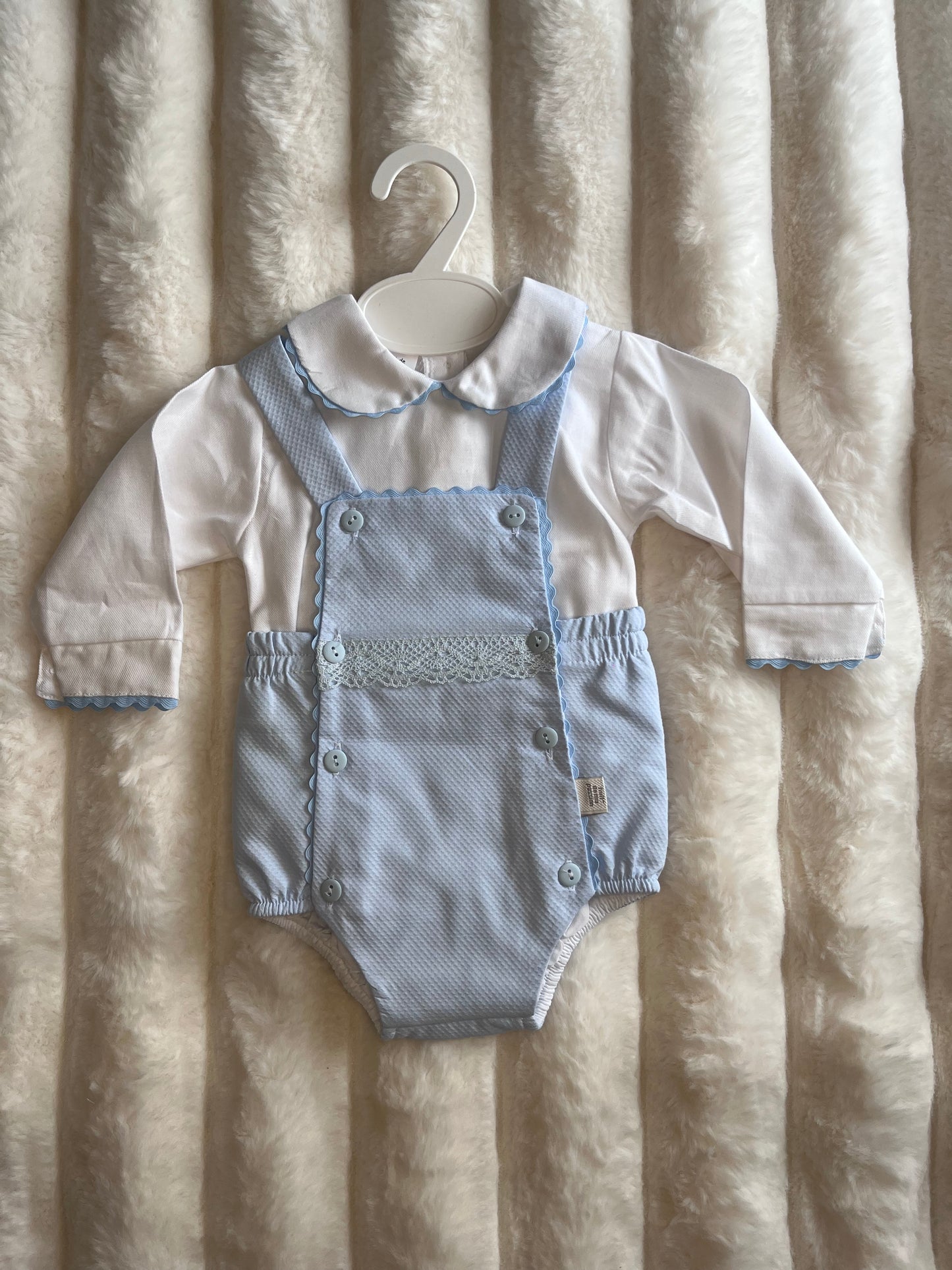 Boys Baby Blue 2 Piece Romper