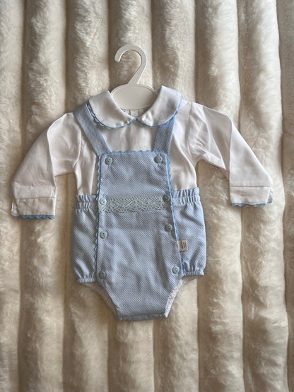 Boys Baby Blue 2 Piece Romper