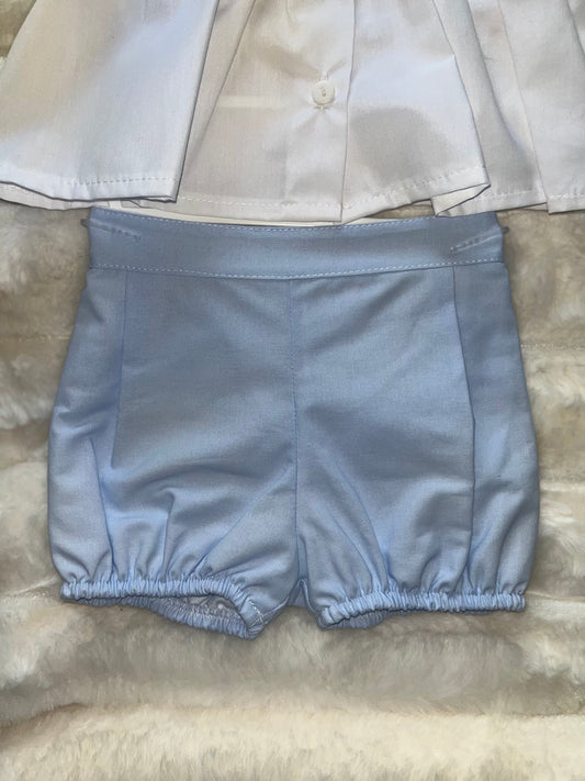 Boys Blue Smock Two Piece Set - 3-6 Months