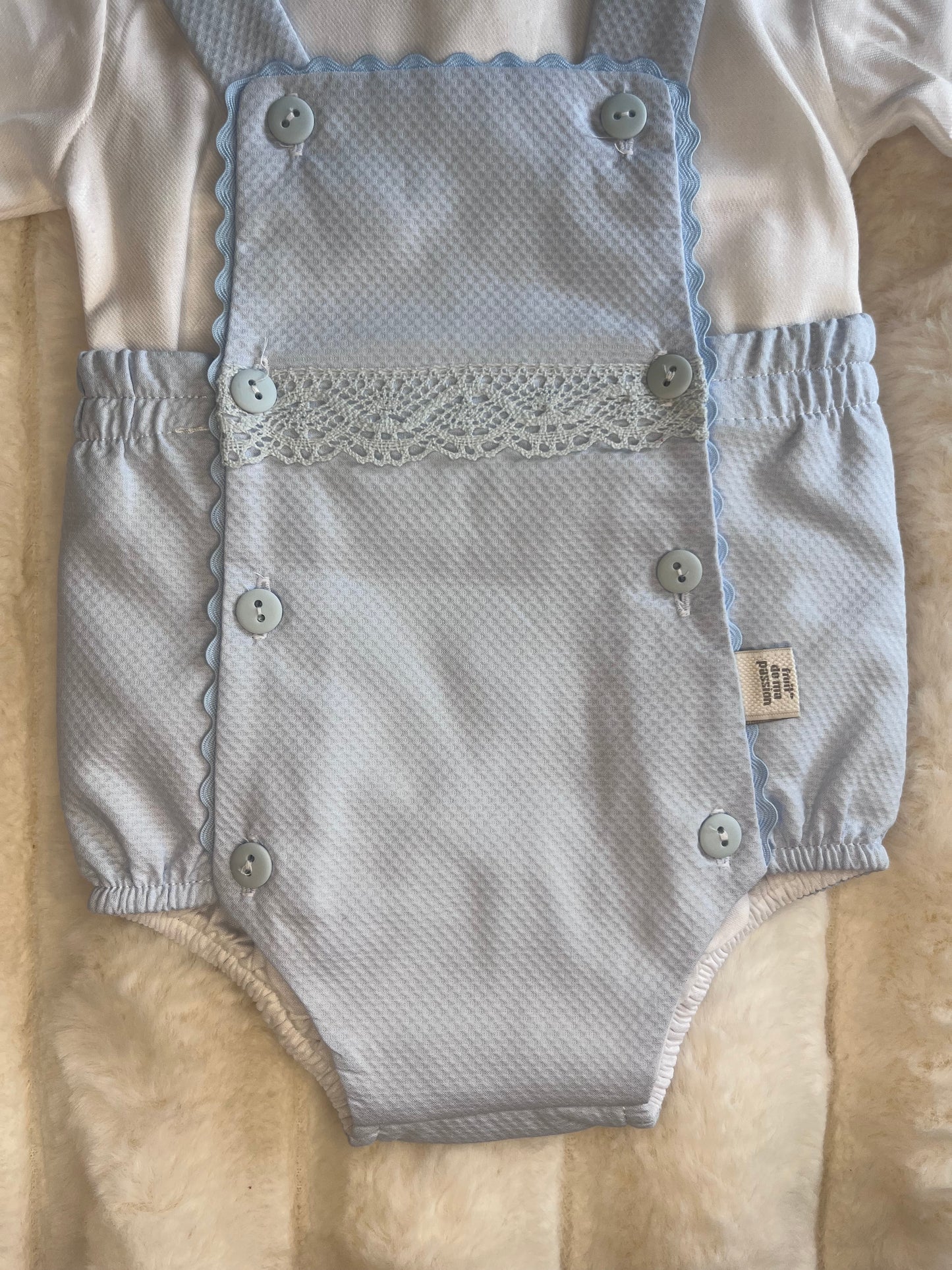 Boys Baby Blue 2 Piece Romper