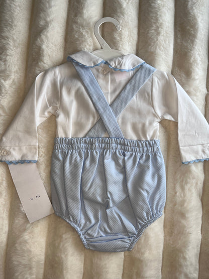 Boys Baby Blue 2 Piece Romper