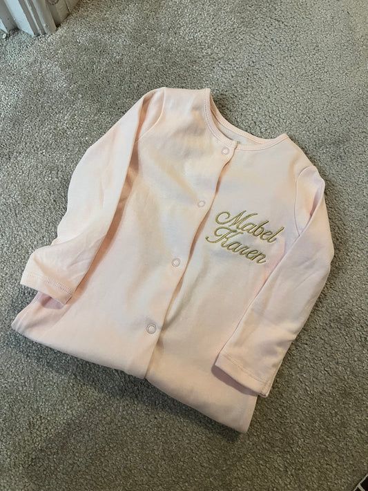 Personalised Christening Day Baby Grows.