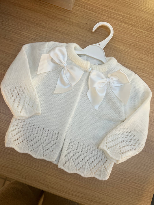 White girls double bow cardigan