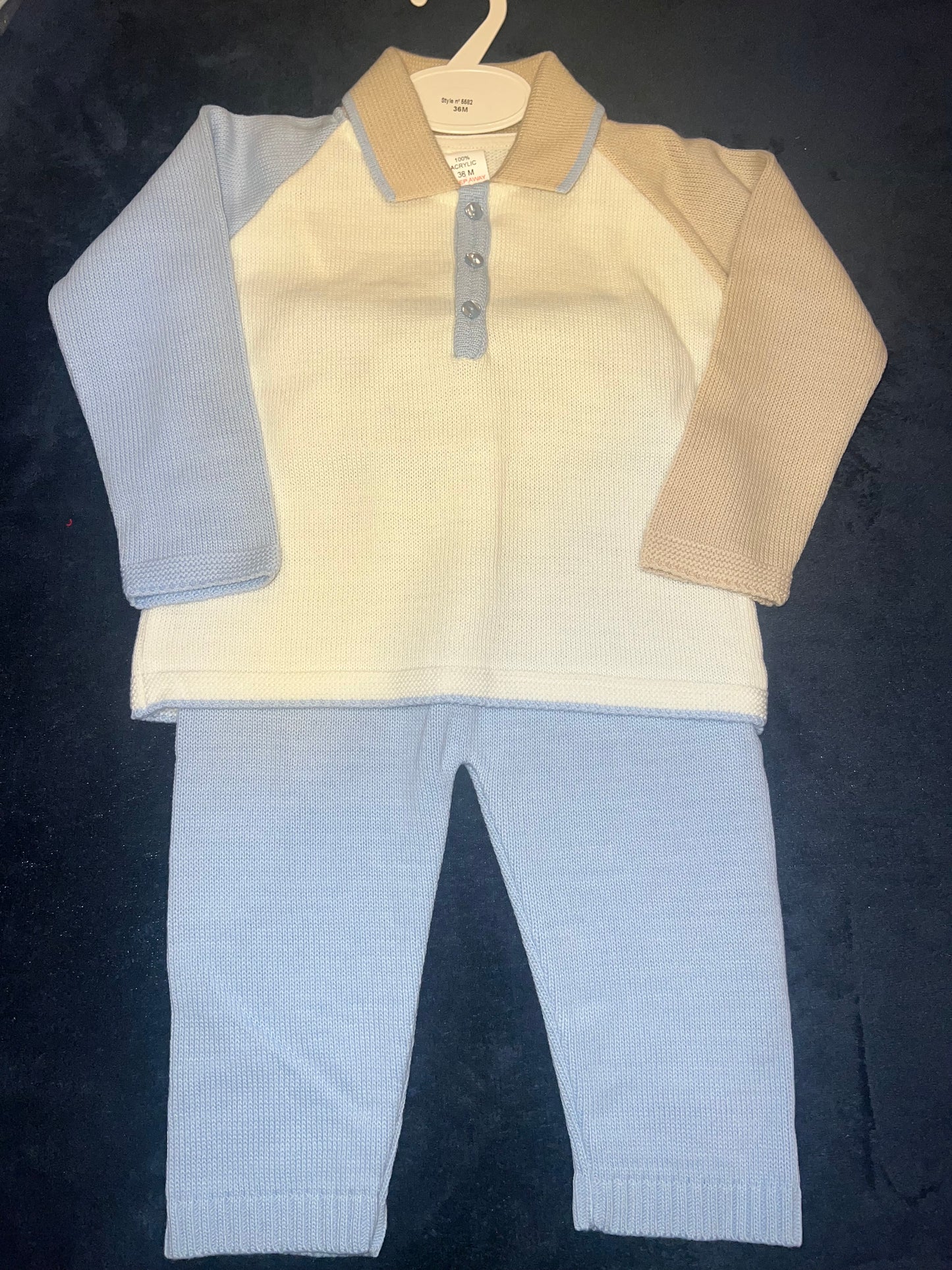 Boys Blue & Beige Loungewear Set