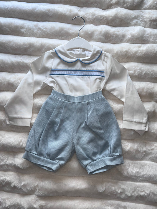 Boys Blue 2 Piece Smock Chest Set - 18-24M