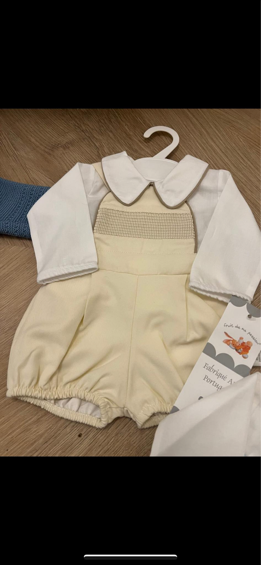 Cream smock chest romper